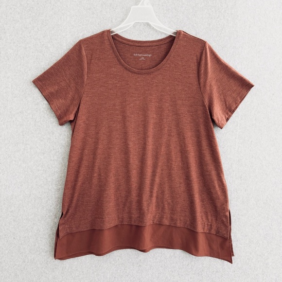Soft Surroundings Tops - Soft Surroundings Womens Willa Tunic Top Short Sleeve Shirt Large Orange READ